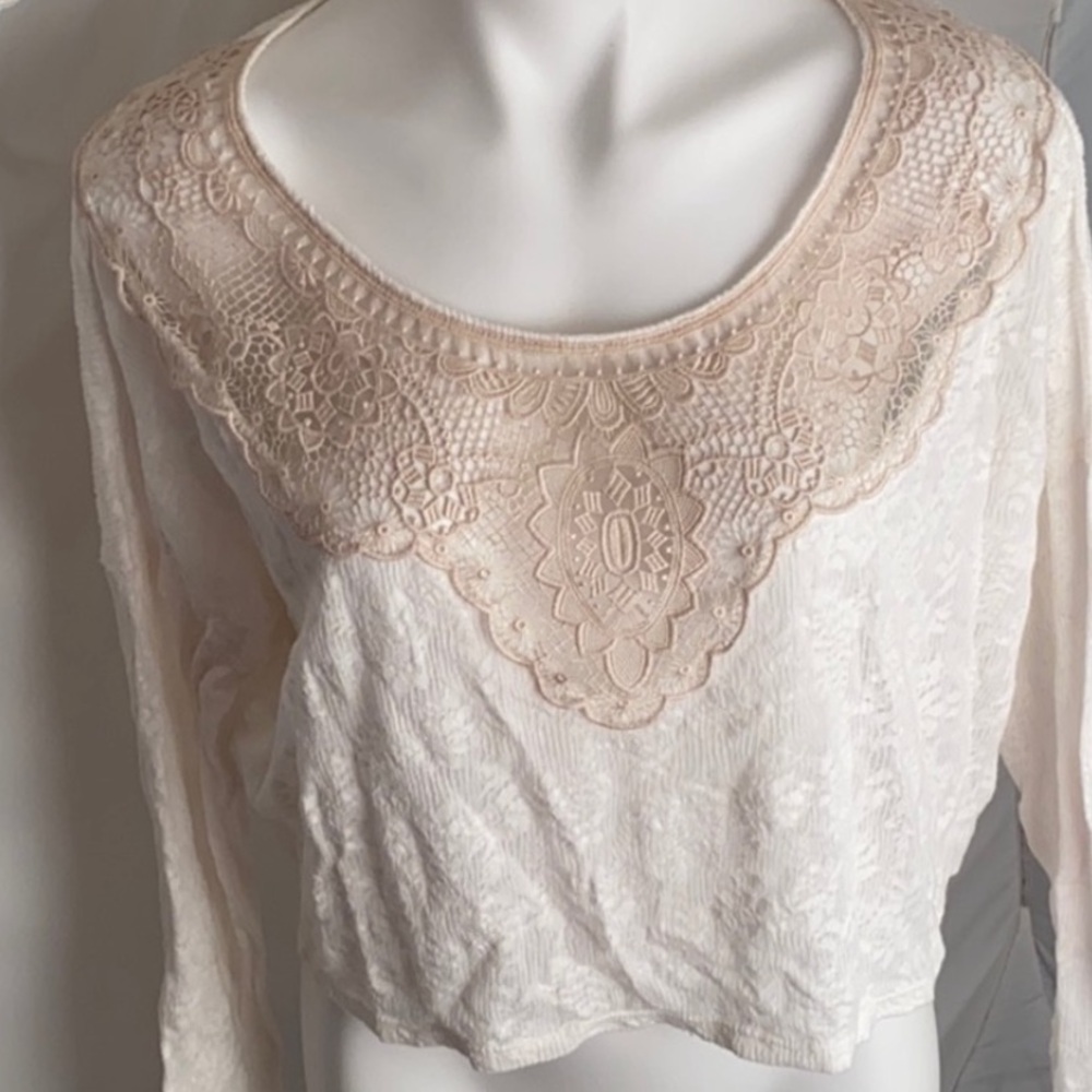 Free People lace detail top